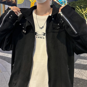外套男ins高街潮牌港风日系原宿风韩版潮流宽松夹克JK63-P70图片