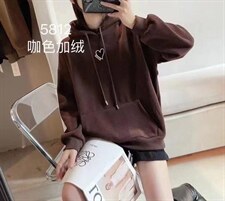 2021冬装新款韩版加绒加厚卫衣，女装卫衣/绒衫，依露奇