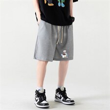 HD74239-P22华夫格短裤男大码宽松五分裤男直筒中裤，男装休闲裤，电商A040