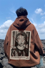 直播品质340克重磅纯色华棉美式卫衣连帽印花大码XZ517A-BK12321，男装卫衣，星座517A