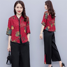 HXY2312夏季新款套装高端印花时尚休闲两件套，商品下架区，华秀衣