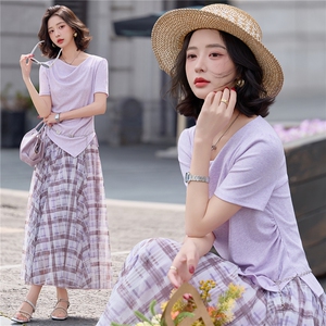 【现货】夏季优雅风两件套套头修身型裙子图片
