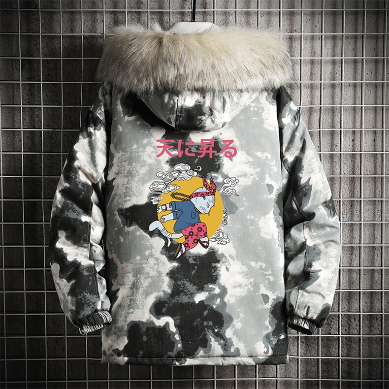 MC49012-P135日系潮衣男大码派克服男工装服外套袄网格,男装棉衣,电商A040A