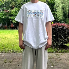 万针全刺绣工艺抖音得物高品质260克重磅纯棉双纱美式高街短袖T恤，男装T恤，电商A486