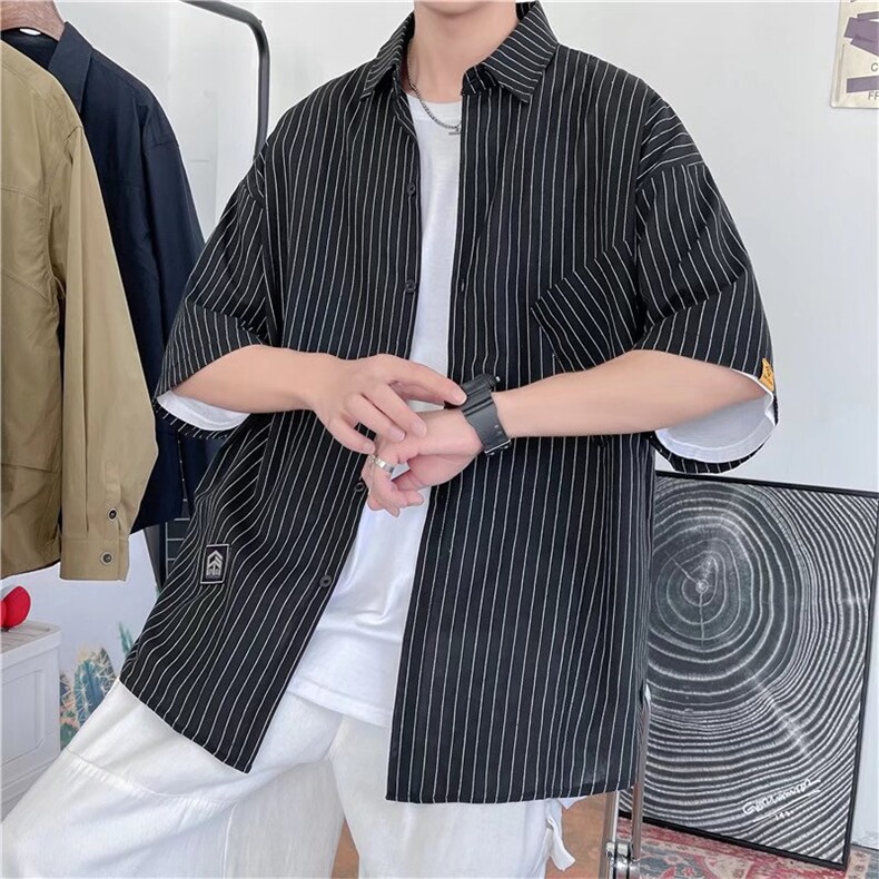 短袖衬衫春款男港风潮流C0016P30,男装衬衫,星座1116-2