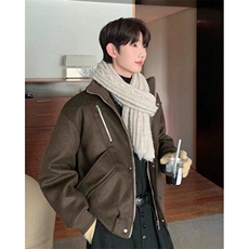 简约浅灰色立领加棉保暖毛呢棉服外套ins慵懒时尚日系HT144，男装毛呢大衣，星座1116A（原606A-3）