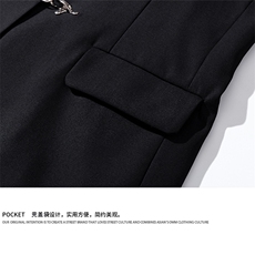 白底金属飞机扣设计西服男：95%聚酯纤维5%氨纶XF77772P95控128，男装西服，星座226-1