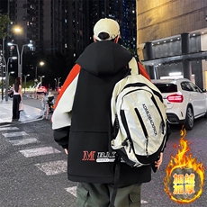 M211-P88加绒加厚夹克秋季新款港风青少年夹克男潮流宽松拼色外套，男装夹克，星座507A（原星座306B-2）