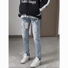 1506-1/NK03251/P48修身小脚裤百搭设计感高端贴布潮流小脚裤，男装休闲裤，星座1506-1