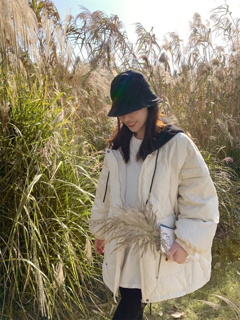 韩系休闲拼接卫衣帽羽绒服,女装卫衣/绒衫,LiLi