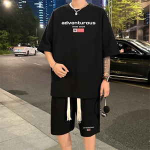 套装！ 华夫格套装短袖T恤短裤男 TZ177-特P 38图片