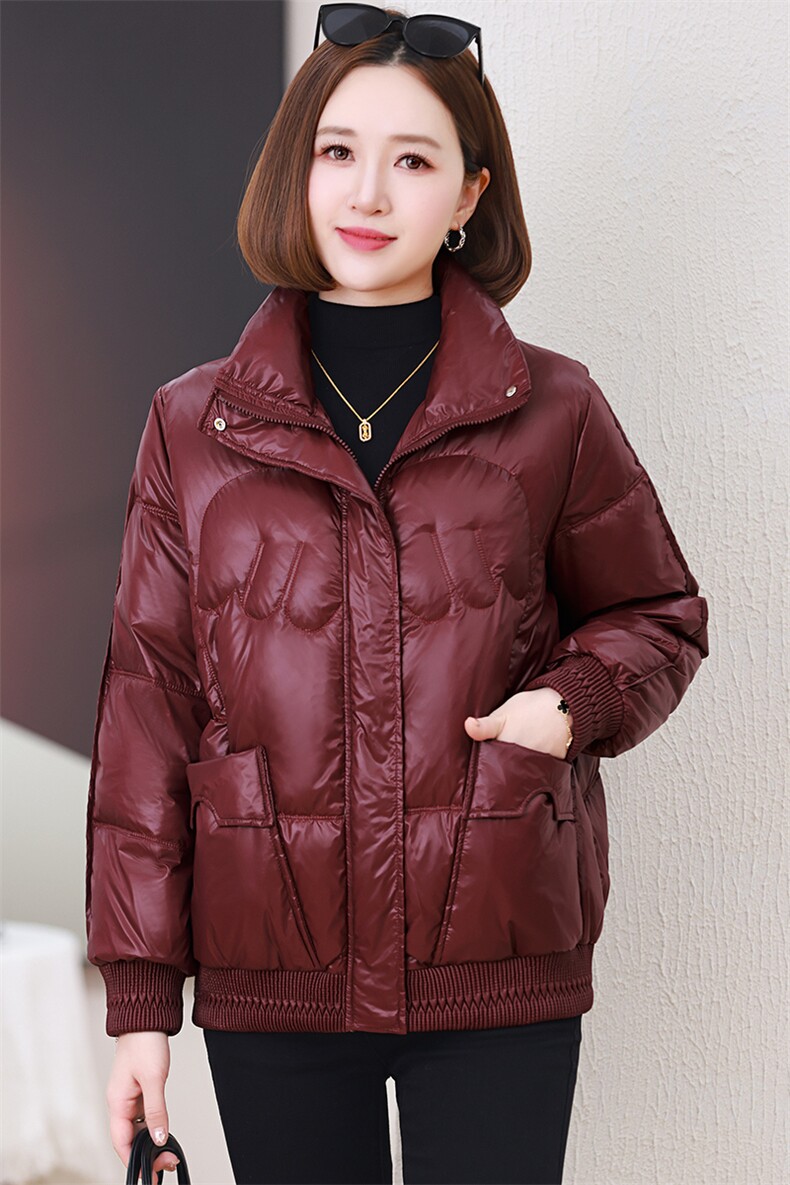 时尚立领短款羽绒棉服女2024冬季新款小个子加厚保暖棉衣棉袄外套,女装棉衣/棉服,婷思杰（原婷想服饰）