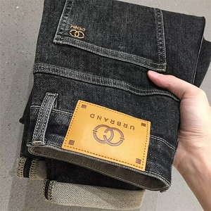 1506-1/KT11391/P49灰色牛仔裤男秋冬款九分裤高端潮牌黑色直筒裤图片