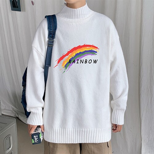 M18064-P45 加绒款-P65半高领毛衣男士大码针织衫男毛线衣男图片