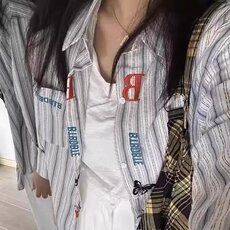 1506/QJ080/P46情侣文艺感刺绣个性美式复古春秋季宽松百搭衬衣，男装衬衫，星座1506