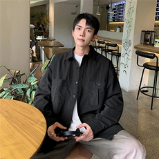 已下单24081-P55棉锦普洗面料秋季韩版休闲宽松长袖衬衫男士大码，男装衬衫，电商B280-1（原A049）