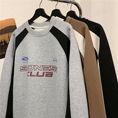 港风平铺潮街头宽松撞色机车服元素卫衣印花外套男女H802P58，男装工装外套，电商A341