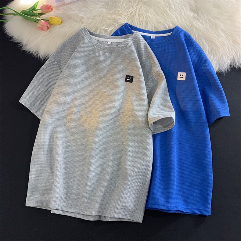 8XL-M重磅！特大码T潮牌上衣男中性华夫格短袖T恤DX304P25控39,男装T恤,电商D206-1