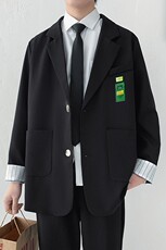 小西装男士秋冬季痞帅学院风dk制服宽松休闲单西服外套男XZ03-P80，男装西服，星座505-3