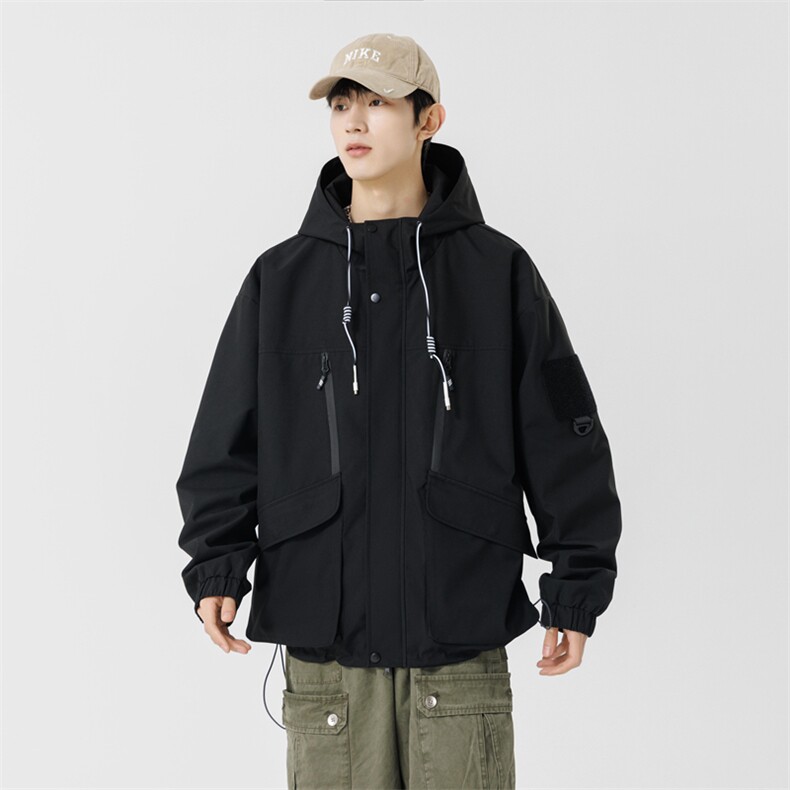 春季现货中性风大码户外夹克男连帽冲锋衣外套DSA157B-J152-P60,男装夹克,电商A157B