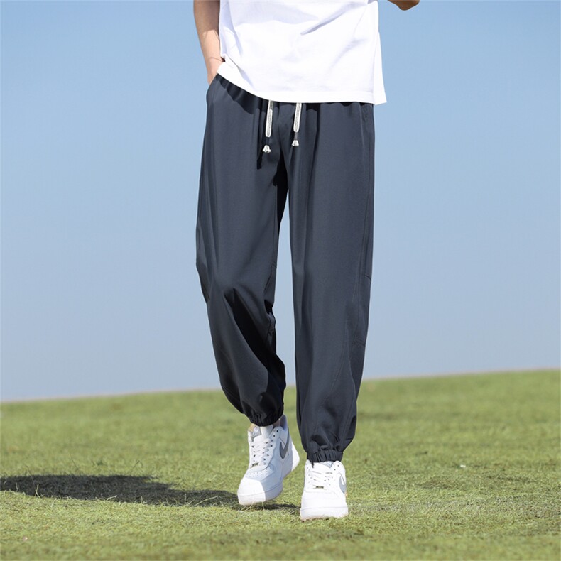 2387/P32休闲裤男美式冰丝个性大码宽松潮男百搭长裤子运动冰丝裤,男装休闲裤,星座1204