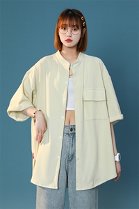 C6062/P45中性风冰丝高品质垂感宽松短袖衬衣男女衬衫潮大码控68图片