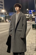 冬季新品韩版男士过膝毛呢大衣休闲男外套A430-DY26P128，男装毛呢大衣，电商A430（原星座702）