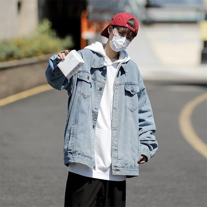 春秋港风复古高街牛仔衣日系Cityboy工装牛仔外套夹克W5647-P65,男装夹克,星座512-2