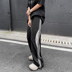 黑色冲锋裤男款美式hiphop裤子直筒夏季薄款户外登山休闲阔腿长裤，男装休闲裤，星座505-2（原电商A260-1)