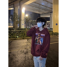 说唱歌手组合印花LOGO男女情侣潮牌连帽卫衣，男装卫衣，星座310A-4