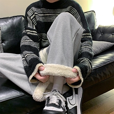 8XL-M羊羔绒卫裤男加肥加大码加厚加绒运动裤男胖子9029P45控68，男装休闲裤，电商D206-1