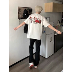 前后刺绣纯棉短袖ZX0284-P35，男装T恤，星座313A(原308A-2)