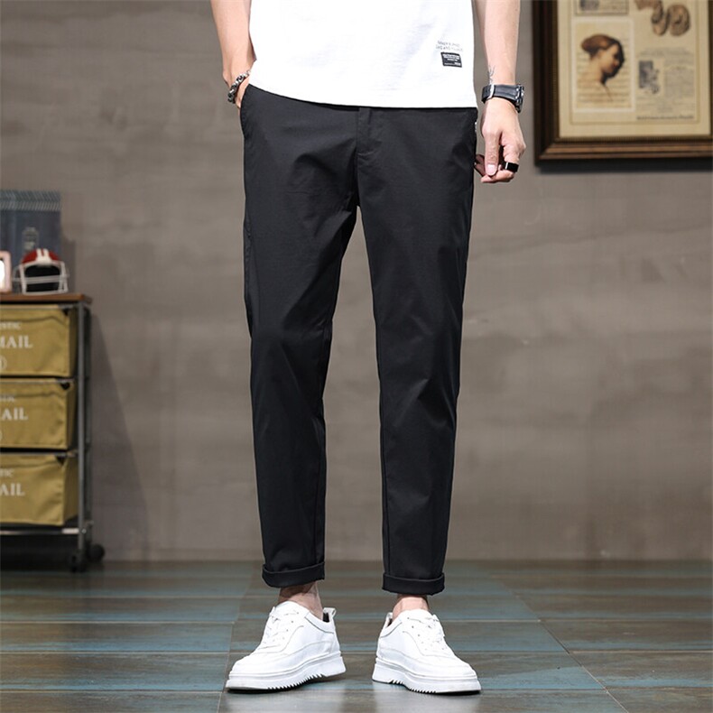 夏季薄款男士休闲裤潮牌宽松直筒九分裤男生弹力运动裤Z9835-P45，女装休闲裤，星座509