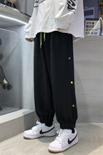 休闲裤男秋韩版排扣阔腿裤港风潮牌宽松束脚卫裤A125-DK911-P50，男装休闲裤，电商A071