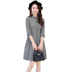 小个子连衣裙150cm显高2025年春秋季新款女装气质格子早春款裙子，女装连衣裙，罗得堡