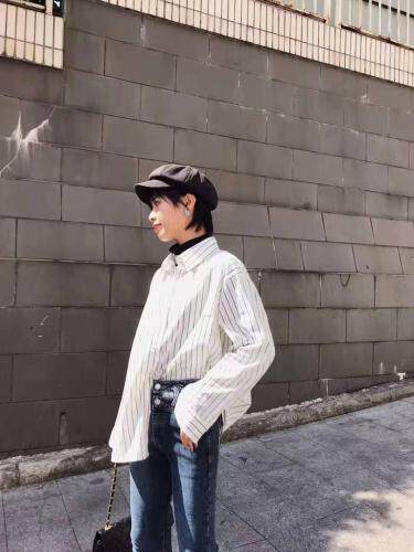 ，条纹纹衬衣，其它，晶莉莱