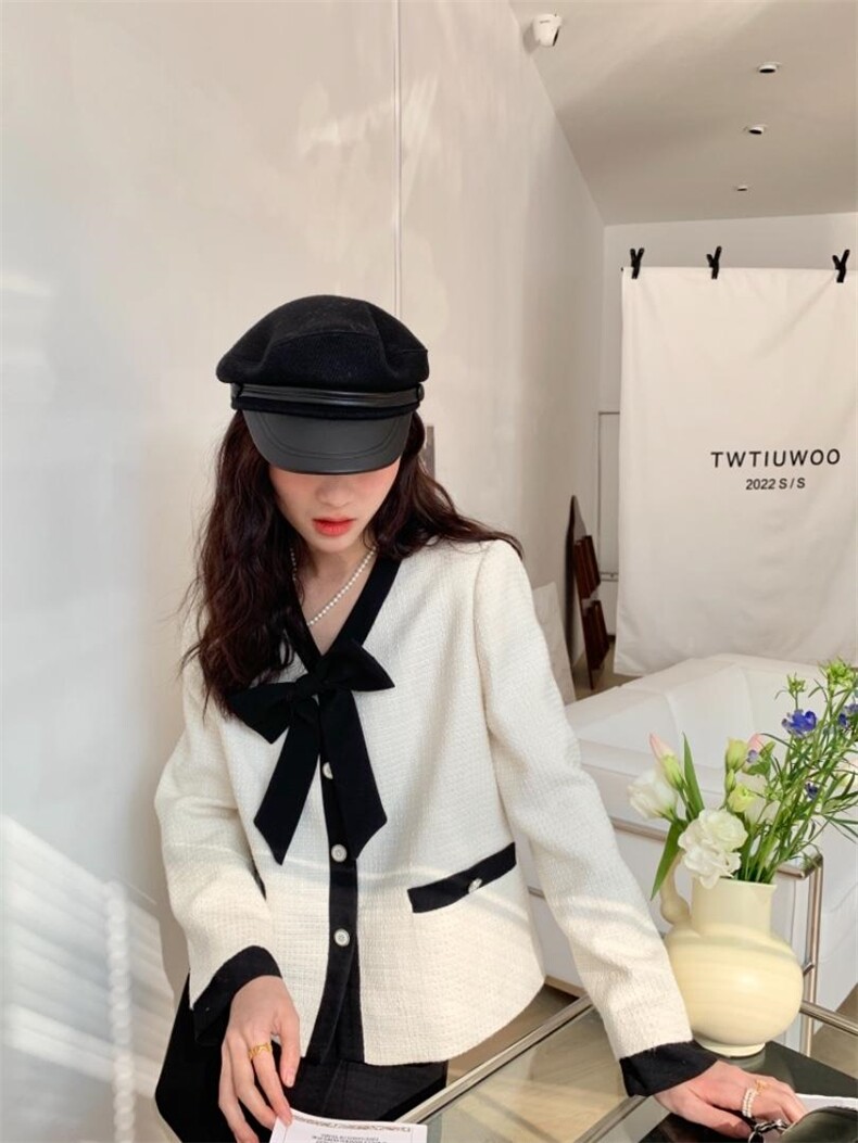 2022新款春装蝴蝶结小香外套,女装其它,她物