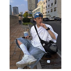 夏季字母刺绣5号球衣短袖t恤男宽松光泽面料薄款速干半袖TZ26，男装T恤，星座1116A（原606A-3）