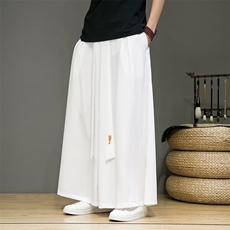 宋裤改良日常夏风情侣绣花汉服飘逸大脚直筒阔腿裤K332/P85，男装民族服装，钱塘713