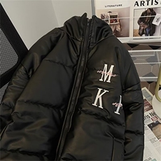 美式潮高街刺绣棉服男女秋冬季棉衣情侣棉袄加厚外套MF212-P83，男装棉衣，星座412-3