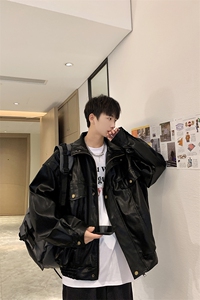 现货不缺货 加棉加厚宽松皮衣 时尚工装夹克 1209-1-JK13-P98图片