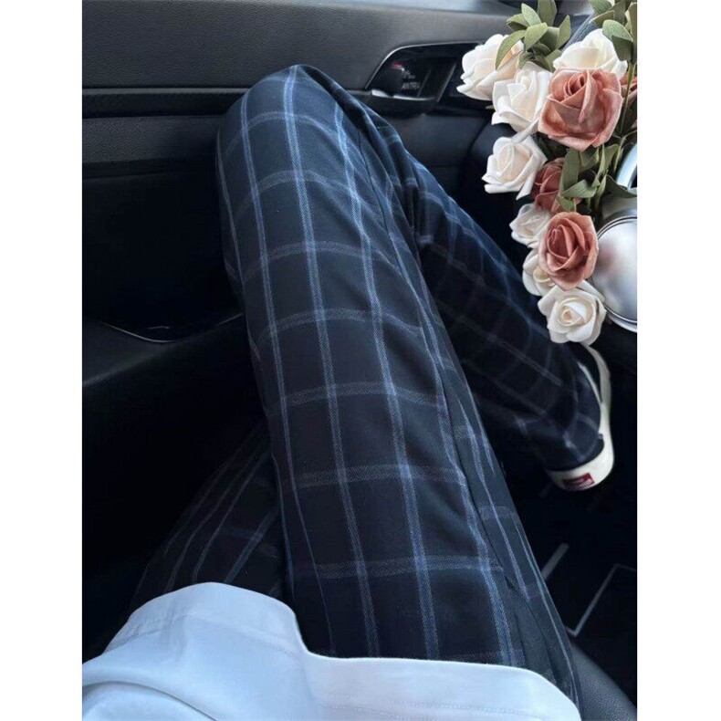 网图！美式复古格子裤基础款弯刀百搭休闲裤-EX50885-特批30,男装休闲裤,电商A061