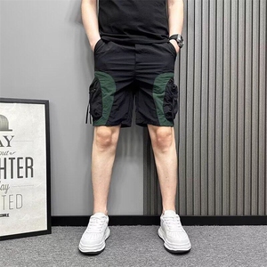 男士夏季新款百搭拼色速干短裤休闲薄款五分裤潮牌运动工装裤2025图片