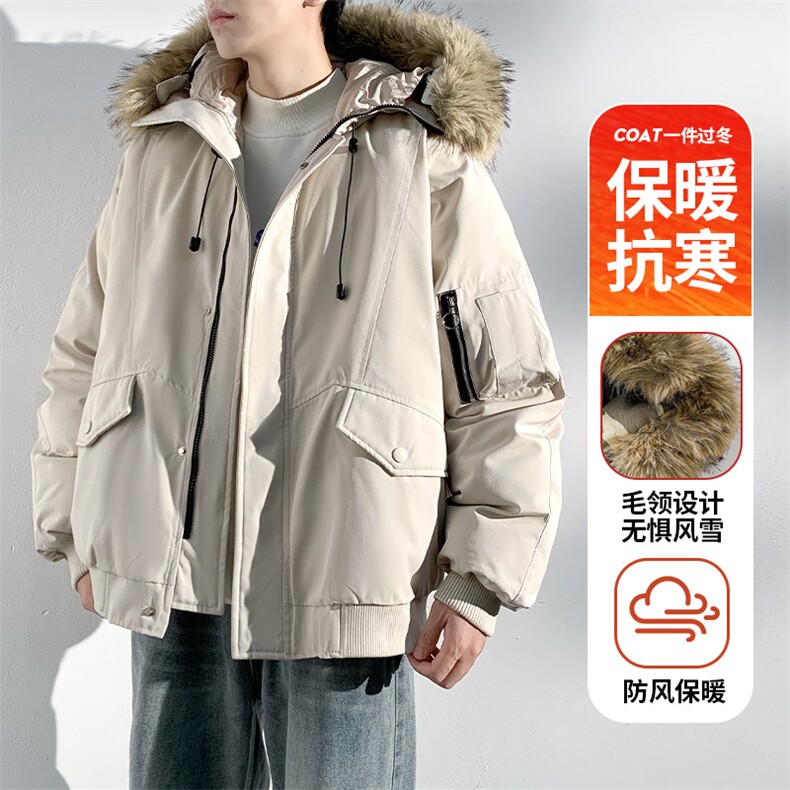 座山雕毛领派克棉服男冬季工装棉衣情侣外套M060-P110 迷彩P115图片