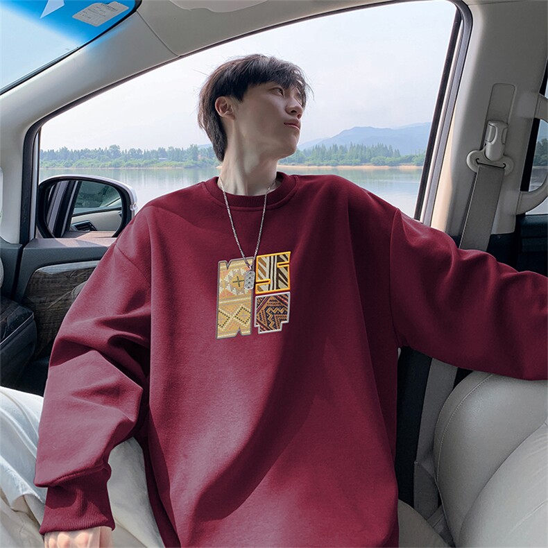 抖音品质秋季新款仿棉圆领卫衣wycm3888-特批28控49,男装卫衣,星座605(原A050)
