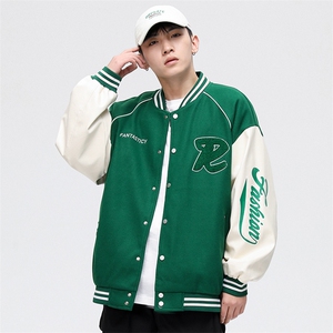 港风上衣夹克宽松落肩拼色棒球服外套 JK711-P68图片