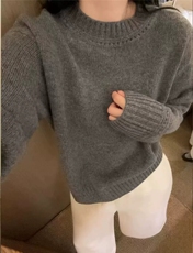 2025年秋季时尚百搭通勤简约休闲圆领镂空羊毛衫，女装羊毛衫，秋虹羊绒