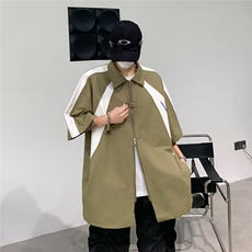 衬衫男士短袖韩版潮流高街帅气拼色夏季W5008-P40，男装衬衫，星座1109-3