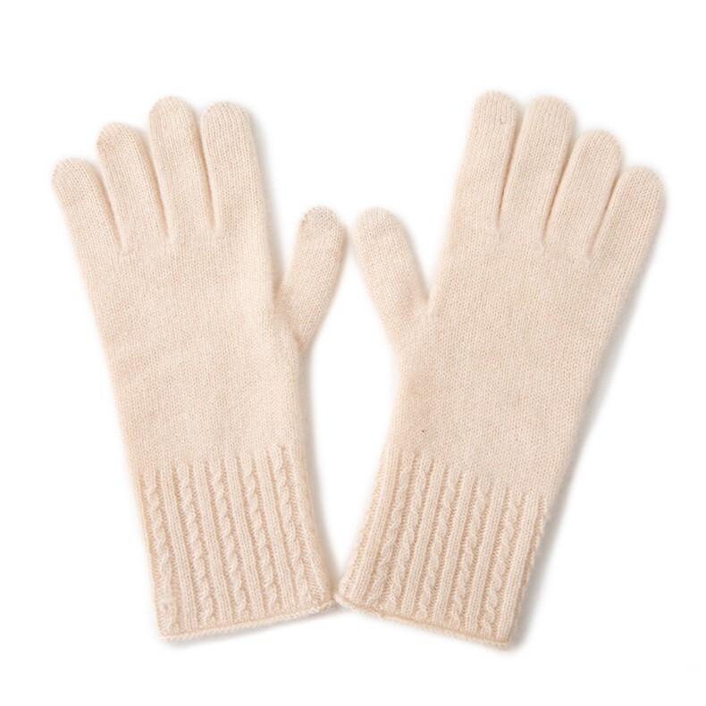 2025年新款百搭女士双股加厚保暖分指手套，手套，轩妮羊绒