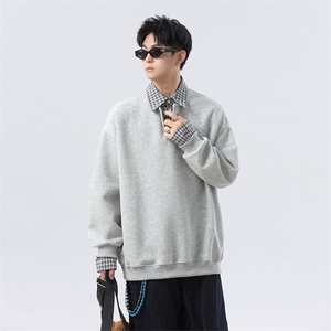 学院风polo领假两件卫衣男 cp136-特p55图片
